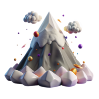extraordinary abstract Mountain Peak with Snow Cap and Clouds Isolated with Dramatic Sky exclusive png