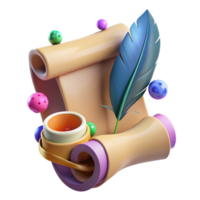 magnificent rustic Preserving Information Scroll and Quill Cutout detailed png