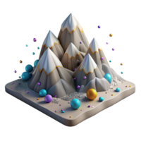 elegant rustic Mountain Range with Snow Capped Peaks with Transparent Background exclusive png