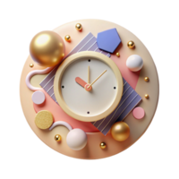 elegant modern Modern Clock Face Minimalist Design Isolated high resolution png