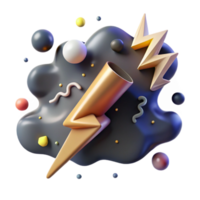 beautiful classic Lightning Strike in Dark Sky Cutout Image authentic png