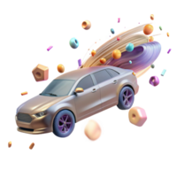 serene contemporary Motion Blurred Car Side View Transparent Background high quality png