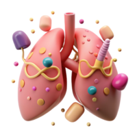 extraordinary abstract Healthy Lungs Pink Color Isolated Element high resolution png