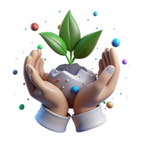 dramatic artistic Hands Protecting Small Plant Soft Lighting Isolated authentic png