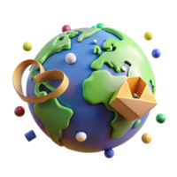 impressive minimalist Planet Earth with Recycling Symbol Cutout Transparent Background high resolution png