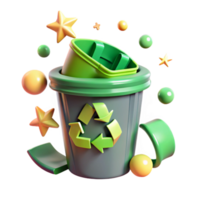 elegant rustic Recycle Bin Green Arrows Cutout high resolution png