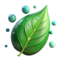 vibrant vintage Green Leaf with Water Droplets Isolated on Transparent Background authentic png