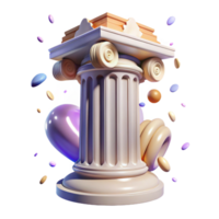 extraordinary rustic Greek Temple Column Fluted Design Isolated professional png