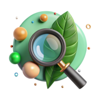 impressive abstract Magnifying Glass Over Green Leaf Transparent authentic png