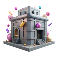 extraordinary rustic Gray Building Isolated with Architectural Style premium png