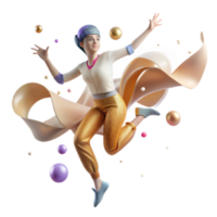 elegant modern Lyrical Dancer in Airy Pose Cutout with Soft Focus authentic png