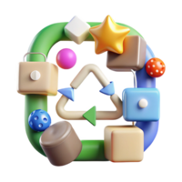 extraordinary classic Recycling Process Flowchart Isolated Element original png