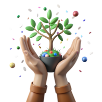 dramatic artistic Hands Holding Sapling Transparent Background professional png