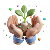 extraordinary abstract Hands Holding Seedlings Soft Lighting Isolated professional png