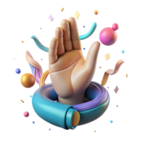 vibrant abstract Kathak Mudra Hand Gesture Symbolic Meaning Transparent Background Expressive Movement high resolution png