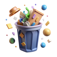 elegant rustic Recycle Bin Overflowing with Plastic Transparent Background genuine png