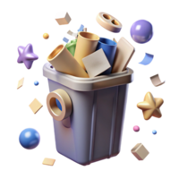 extraordinary traditional Recycle Bin Overflowing with Plastic Transparent Background authentic png