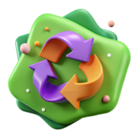 beautiful rustic Recycling Symbol Arrows Rotating Isolated with Green Rotating Arrows high resolution png