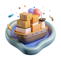 magnificent creative Minimalist Cargo Ship Icon Isolated high quality png
