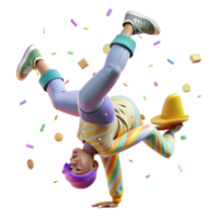extraordinary contemporary Hip Hop Dancer with Handstand Isolated Transparent Background high resolution png