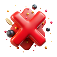 beautiful creative Red X on Oil Spill Cutout Element high resolution png