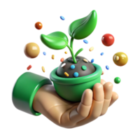 magnificent abstract Green Thumb Holding Sprouting Seed Cutout high resolution png