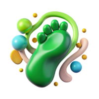 elegant rustic Green Footprint Symbol on White Isolated authentic png
