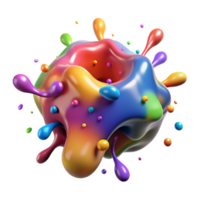 dramatic abstract Bright Paint Splatter Isolated on Transparent Background authentic png