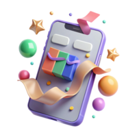 vibrant modern Perspective View Mobile App Interface Transparent Background png