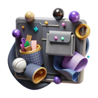 beautiful artistic Collaborative Online Workspace Interface Isolated high resolution png