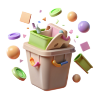 magnificent rustic Recycling Bin Top View Transparent Background high quality png