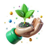 impressive rustic Green Thumb Holding Seedling Isolated authentic png