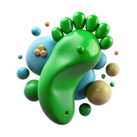 elegant minimalist Green Footprint Isolated Element premium png