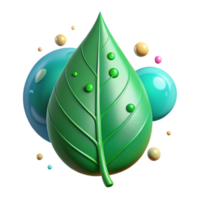 elegant rustic Green Leaf with Water Droplets Isolated on Transparent Background high resolution png