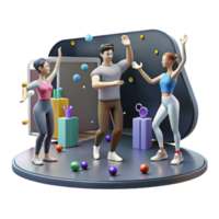 dramatic abstract Dance Class Instructor and Students Transparent Background with Educational Setting genuine png