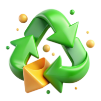 impressive modern Recycle Symbol Arrows Green Color Isolated Element professional png