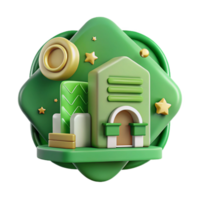 dramatic modern Green Building Certification Icon Isolated Element exclusive png