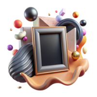 beautiful artistic Empty Photo Frame on Table Isolated high resolution png