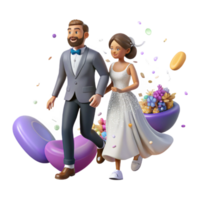beautiful artistic Father of the Bride Walking the Bride Down the Aisle Transparent Background high quality png