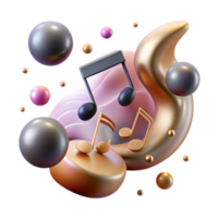 beautiful artistic Floating Music Graphics Cutout with Soft Shadow professional png