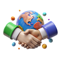 magnificent rustic Handshake Over World Map Isolated Element with Bright Colors genuine png