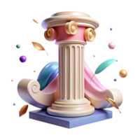 impressive rustic Greek Temple Column Fluted Design Isolated exclusive png