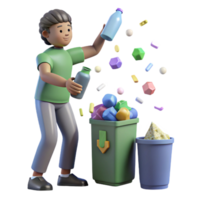 dramatic rustic Person Recycling Plastic Bottles Isolated Element high quality png