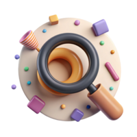 vibrant abstract Magnifying Glass Symbol Cutout with Clear Lens authentic png