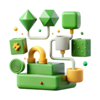 beautiful rustic Green Manufacturing Process Flowchart Cutout high resolution png