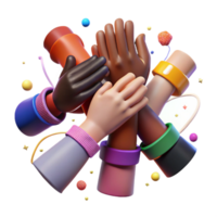 beautiful abstract Group of Diverse Hands Cutout Unity Symbol premium png