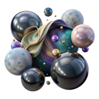 beautiful artistic Group of Soap Bubbles Floating Cutout Element original png