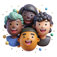 beautiful rustic Group Portrait Smiling Faces Isolated high quality png