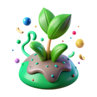 vibrant rustic Green Sprout Emerging From Soil Cutout original png