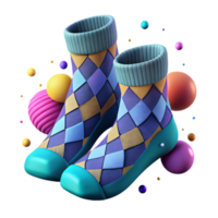 beautiful artistic Hand Knitted Socks with Warm Wool Isolated Element original png